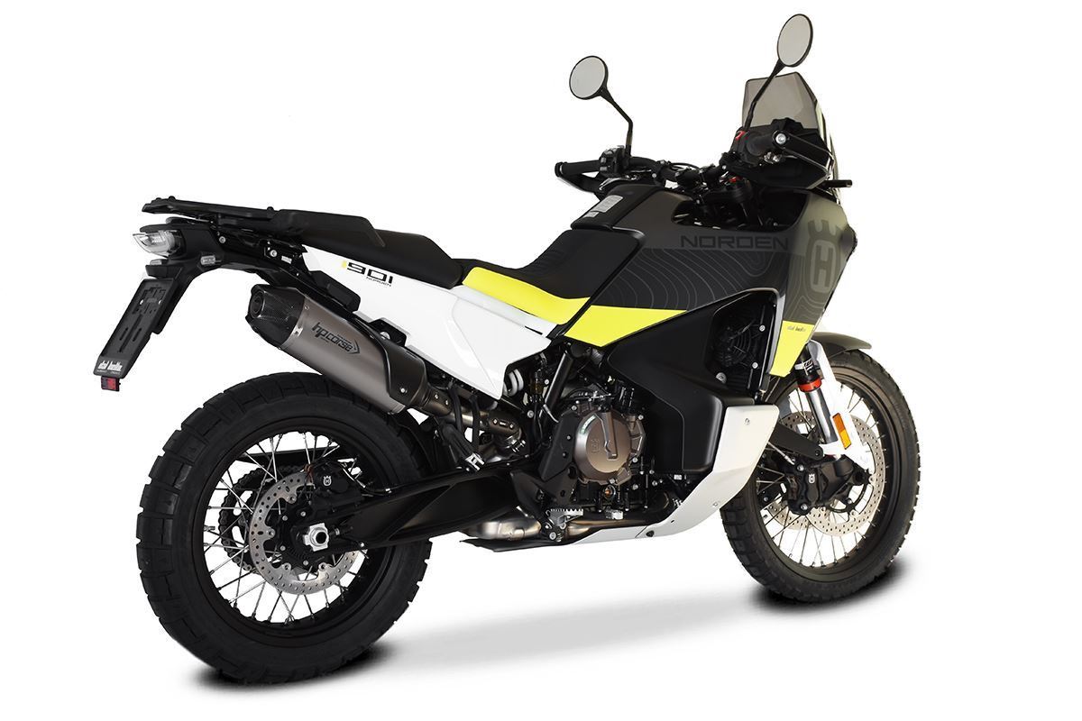 HP CORSE SP-1 CARBON SHORT Titanium High Mount Slip-on Exhaust for the Husqvarna Norden 901 HP CORSE SP-1 CARBON SHORT Titanium High Mount Slip-on Exhaust for the Husqvarna Norden 901
